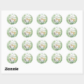 Safari Dieren Green Bow Baby shower Ronde Sticker (Vel)