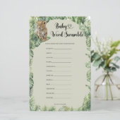 Safari Dieren Groen Baby Word Scramble spel (Staand voorkant)