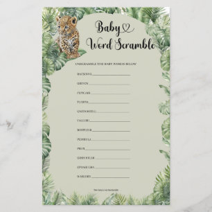 Safari Dieren Groen Baby Word Scramble spel