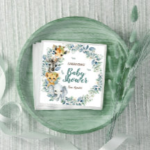 Safari Dieren Groen Botanisch Baby shower