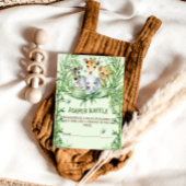 Safari Dieren Groene Boog Baby shower Luier Raffle Informatiekaartje