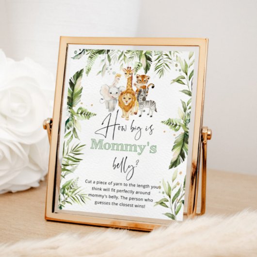 Safari dieren hoe groot is het mams buikspel poster