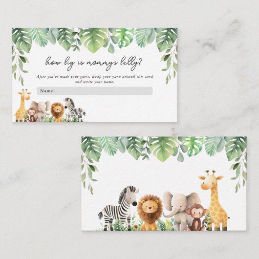 Safari Dieren Hoe groot is mama's buik Kaart (Voorkant / Achterkant)