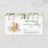 Safari dieren hoe groot is mama's buikkaart informatiekaartje (Voorkant)