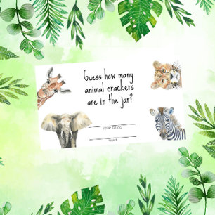 Safari dieren - hoeveel dieren crackers spel informatiekaartje