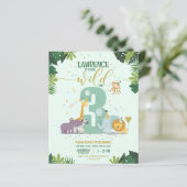 Safari Dieren Jong Wild & Drie Budget Verjaardag (Staand voorkant)