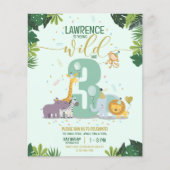 Safari Dieren Jong Wild & Drie Budget Verjaardag (Voorkant)