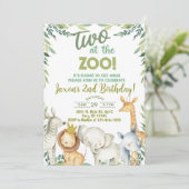 Safari dieren jongen 2e verjaardag uitnodiging inv (Staand voorkant)
