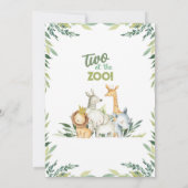 Safari dieren jongen 2e verjaardag uitnodiging. kaart (Achterkant)