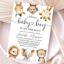 Safari Dieren Jongen Baby Borrel Tropische Jungle