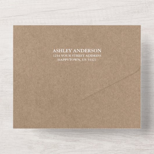 Safari Dieren Jongen Baby shower en Boeken Kraft All In One Uitnodiging (Achterkant)