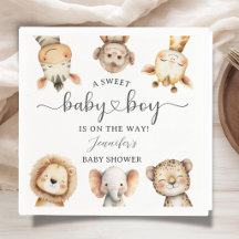 Safari Dieren Jongen Baby Shower Tropische Jungle