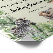 Safari Dieren Jongen Baby shower welkomstbord Poster (Hoek)
