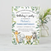 Safari dieren, jongen verjaardag, elke leeftijd..  kaart (Staand voorkant)