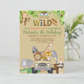 Safari dieren, jongen verjaardag, elke leeftijd..  kaart (Staand voorkant)