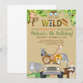 Safari dieren, jongen verjaardag, elke leeftijd..  kaart (Voorkant / Achterkant)