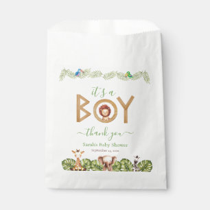 Safari Dieren Jongens Baby Shower Mooie Leeuw Hout Bedankzakje