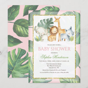 Safari Dieren Jungle Dieren Baby Shower Kaart