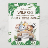 Safari Dieren Jungle Feest Uitnodiging (Voorkant / Achterkant)