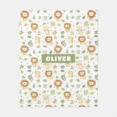 Safari Dieren Jungle Kamer Decoratie Nursery Cute Fleece Deken (Voorkant)
