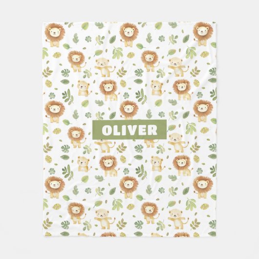 Safari Dieren Jungle Kamer Decoratie Nursery Cute Fleece Deken (Voorkant)