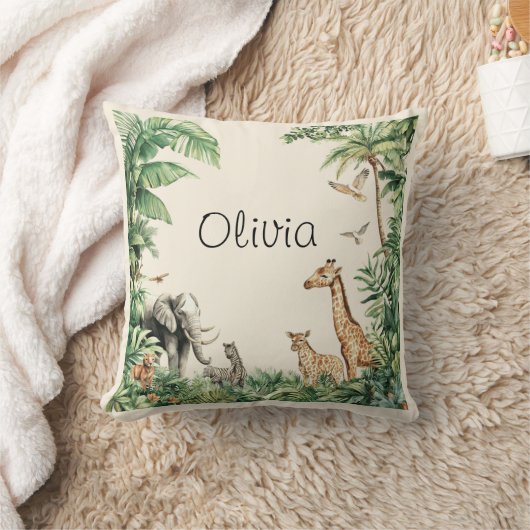 Safari Dieren Jungle Kussen (Deken)