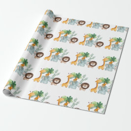 Safari Dieren jungle Tropisch Cadeaupapier