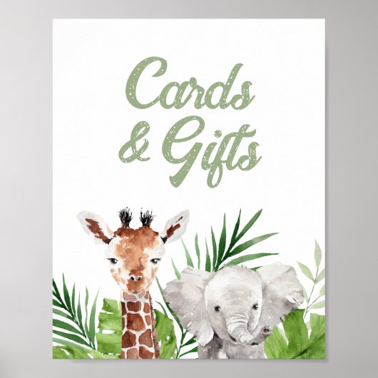 Safari Dieren Kaarten en Gifts Poster (Voorkant)
