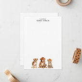 Safari Dieren Kind gepersonaliseerd Notitiekaartje (Voorkant / Achterkant in situ)