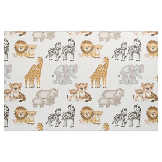 Safari Dieren Kinder Stof (Fat Quarter)