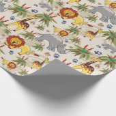 Safari dieren kinder verpakkingspapier cadeaupapier (Hoek)