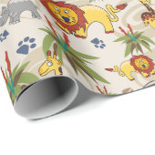 Safari dieren kinder verpakkingspapier cadeaupapier (Rol Hoek)