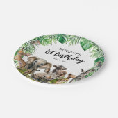 Safari Dieren Kinderen Verjaardagsfeest Papieren Bordje (Gekanteld)