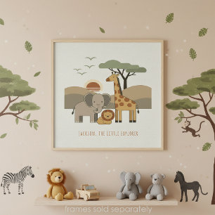 Safari Dieren Kleine Ontdekkingsreiziger Gepersona Poster