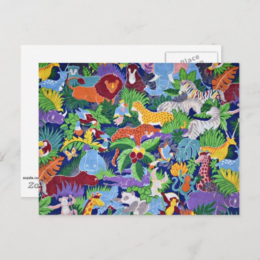 Safari dieren kleurig patroon briefkaart (Voorkant / Achterkant)