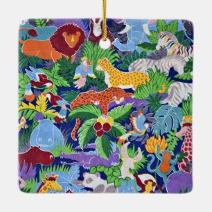 Safari Dieren kleurig patroon Keramisch Ornament