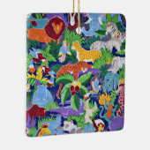 Safari Dieren kleurrijk patroon Keramisch Ornament (Rechts)