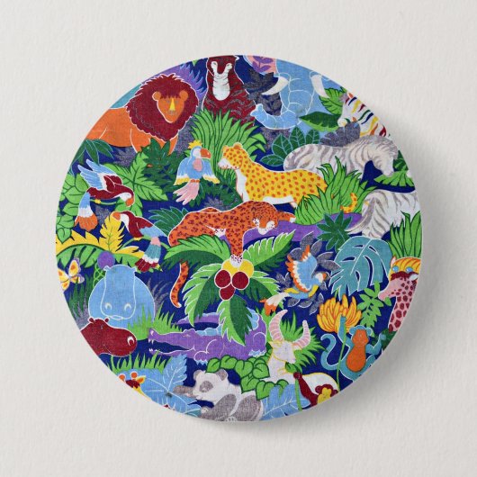 Safari Dieren, kleurrijk patroon, Ronde Button 7,6 Cm (Voorkant)