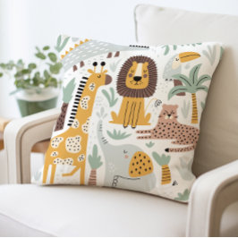 Safari Dieren Kussen, Schattige Oerwoud Dieren Kus Kussen