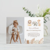 Safari Dieren Landschap Foto Uitnodiging (Staand voorkant)