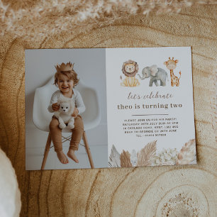 Safari Dieren Landschap Foto Uitnodiging