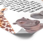 Safari Dieren Late Night Luiers Baby Shower Poster (Hoek)