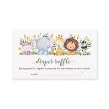 Safari Dieren Luier Raffle Tickets Oerwoud Boys