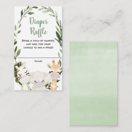 Safari-dieren maskeren de groene diaperloten informatiekaartje