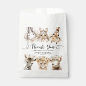 Safari Dieren Meisje 2e Verjaardag Dank u Favor Bedankzakje (Voorkant)
