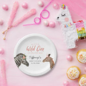 Safari Dieren Meisje Baby shower Papier Bord (Feest)