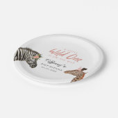 Safari Dieren Meisje Baby shower Papier Bord (Gekanteld)