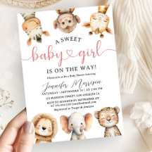 Safari Dieren Meisje Baby Shower Tropische Jungle