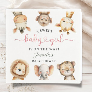 Safari Dieren Meisje Baby Shower Tropische Jungle Servet