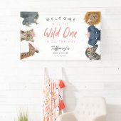 Safari Dieren Meisje Baby shower Welkom Banner (Insitu)
